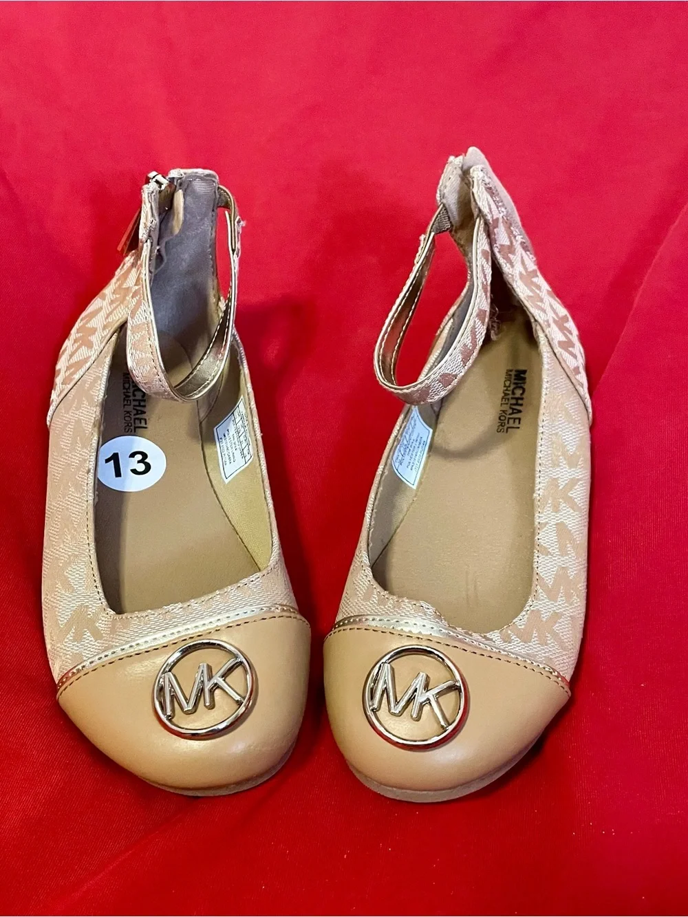 Girls Michael Kors ankle strap Flats (13c)